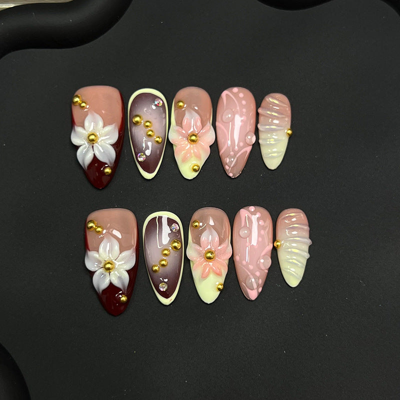French Camellia Press-On Nails