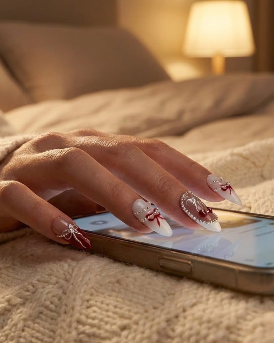 Le Clou Handcrafted Elegant Winter Almond Nails