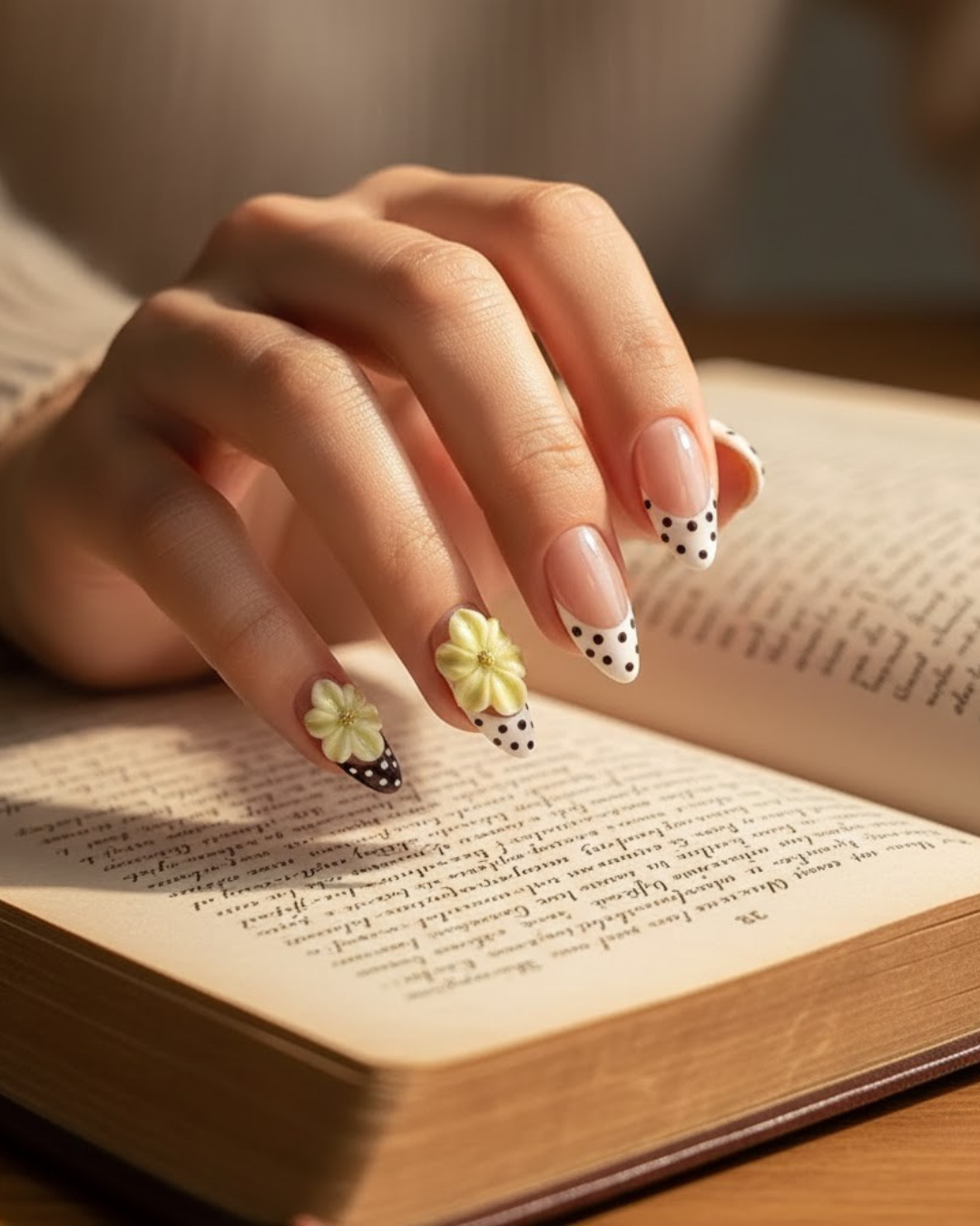 Nude Pink Polka Dot Blossoms