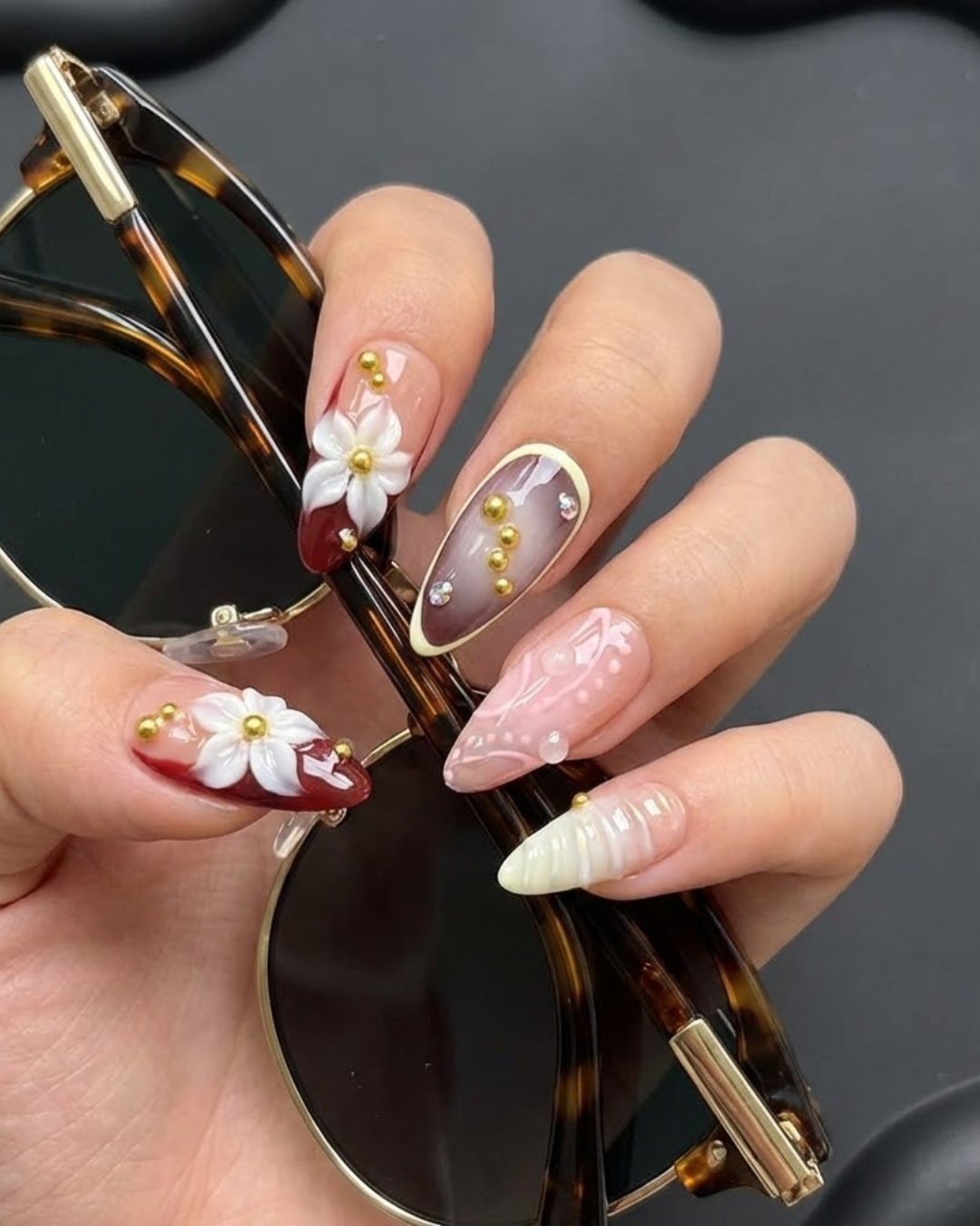 French Camellia Press-On Nails