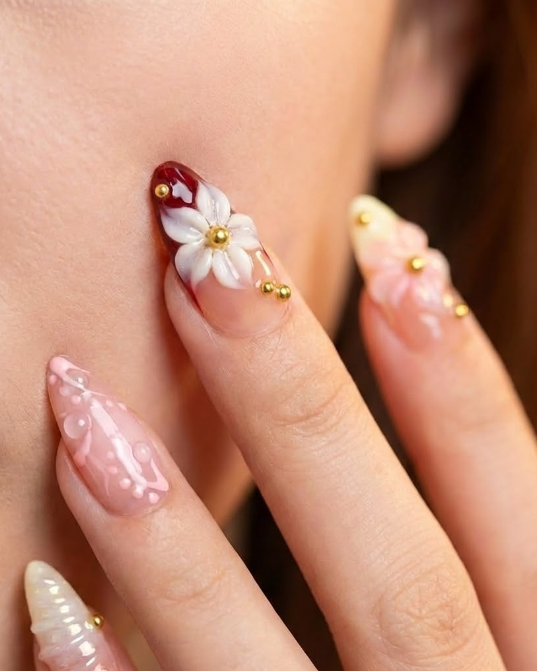 French Camellia Press-On Nails