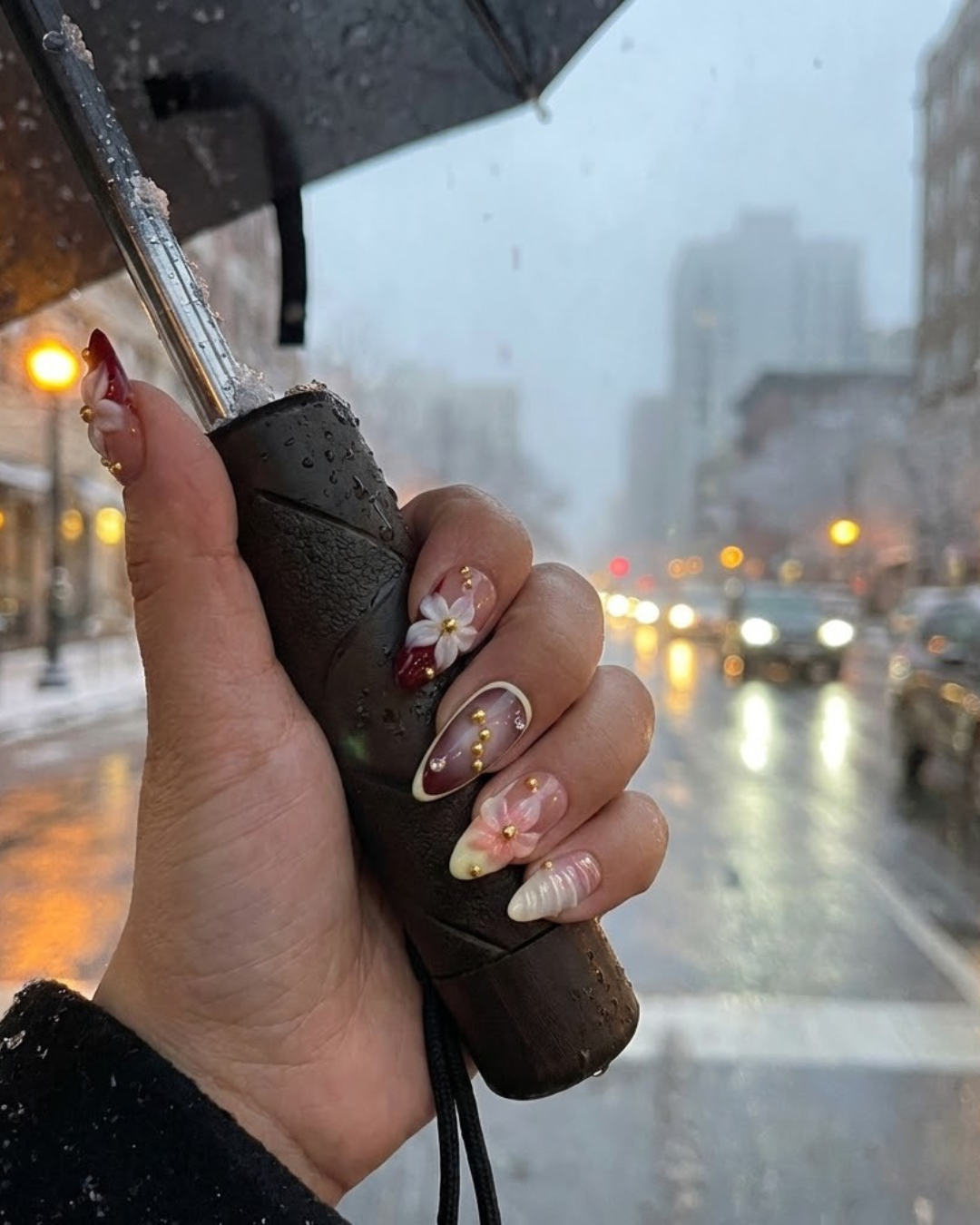 French Camellia Press-On Nails