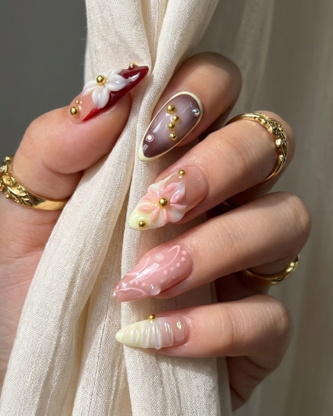French Camellia Press-On Nails