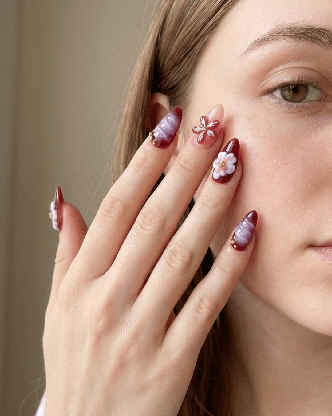 Hand - Painted Summer Almond Nails - Le Clou