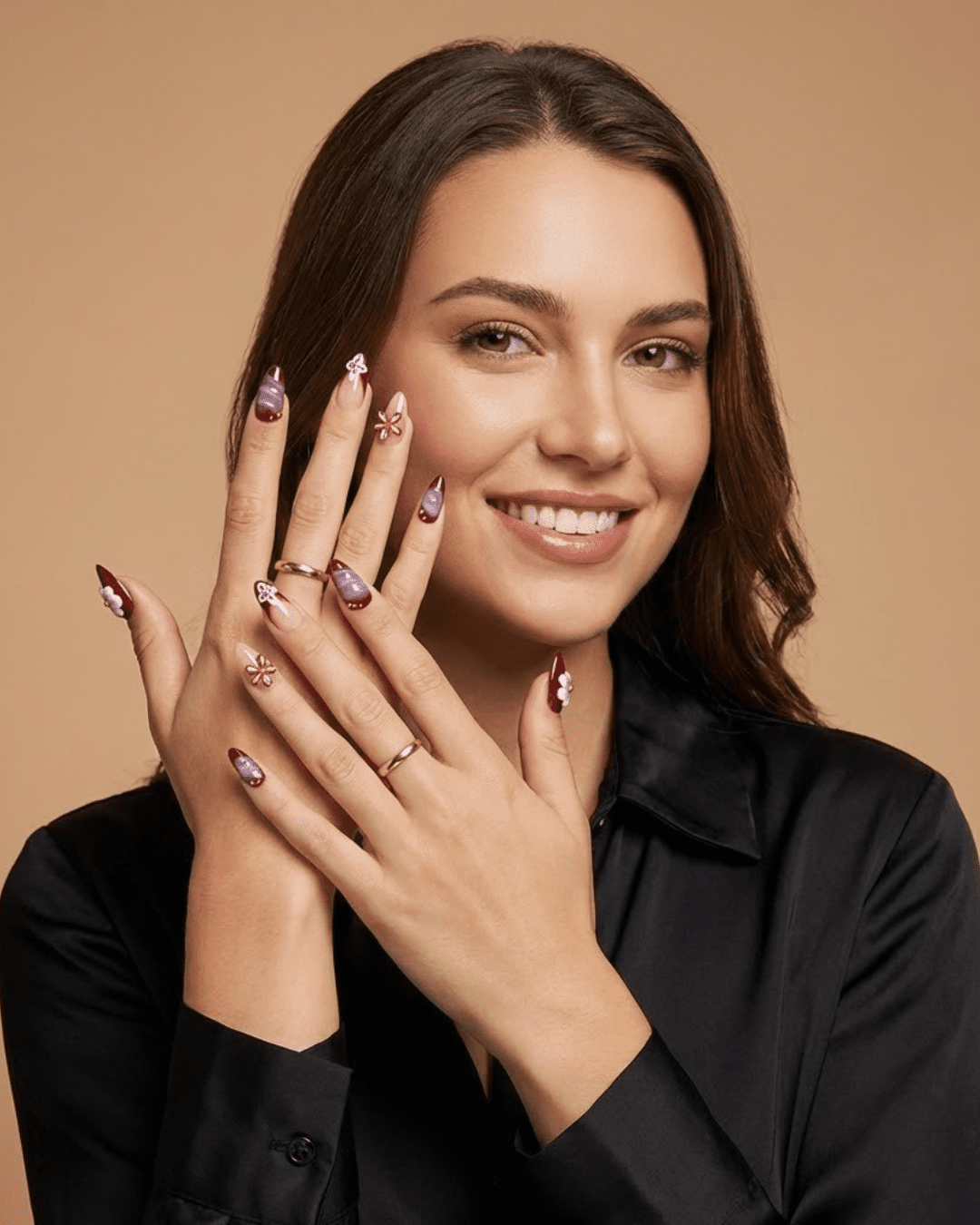 Hand - Painted Summer Almond Nails - Le Clou