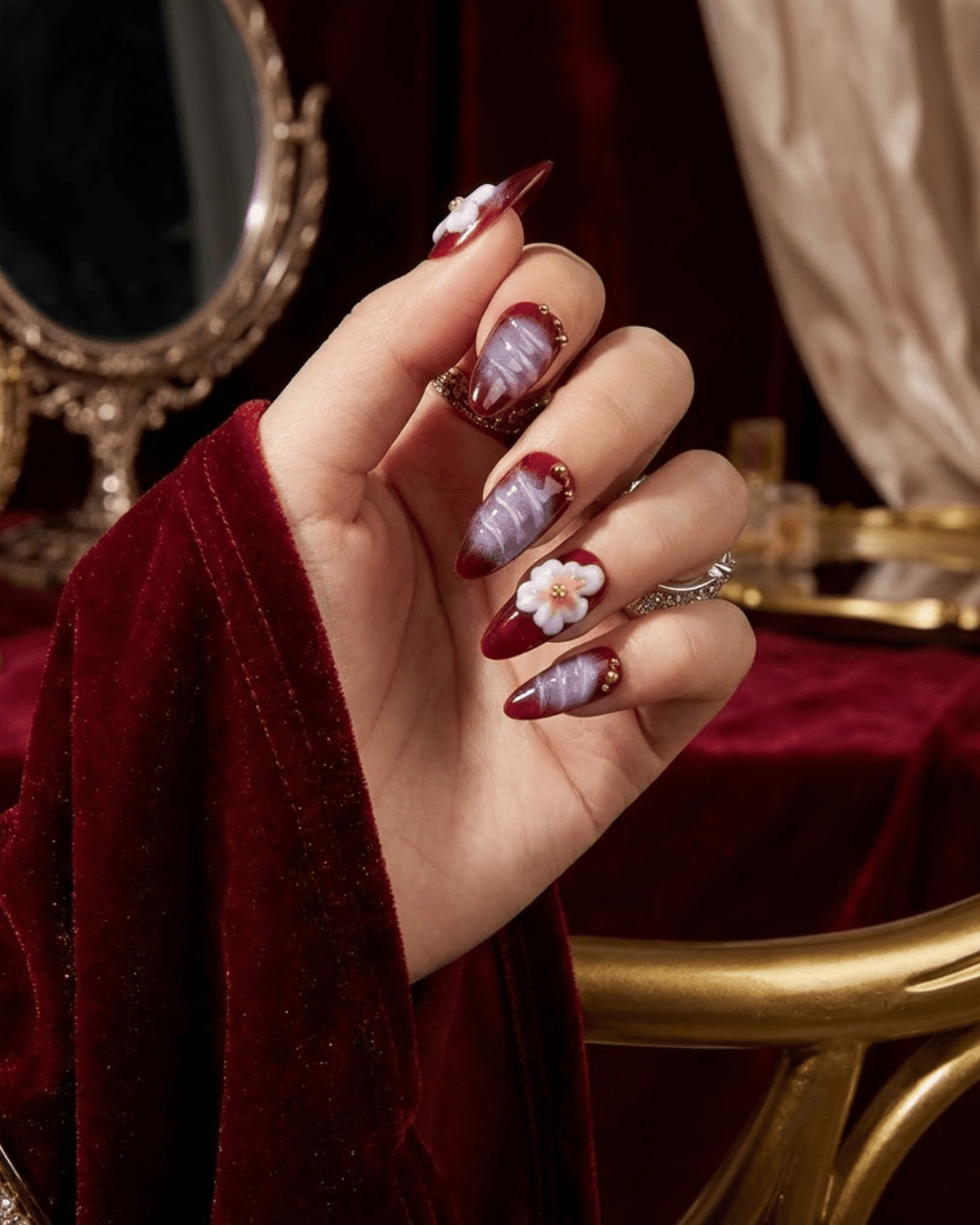 Hand - Painted Summer Almond Nails - Le Clou