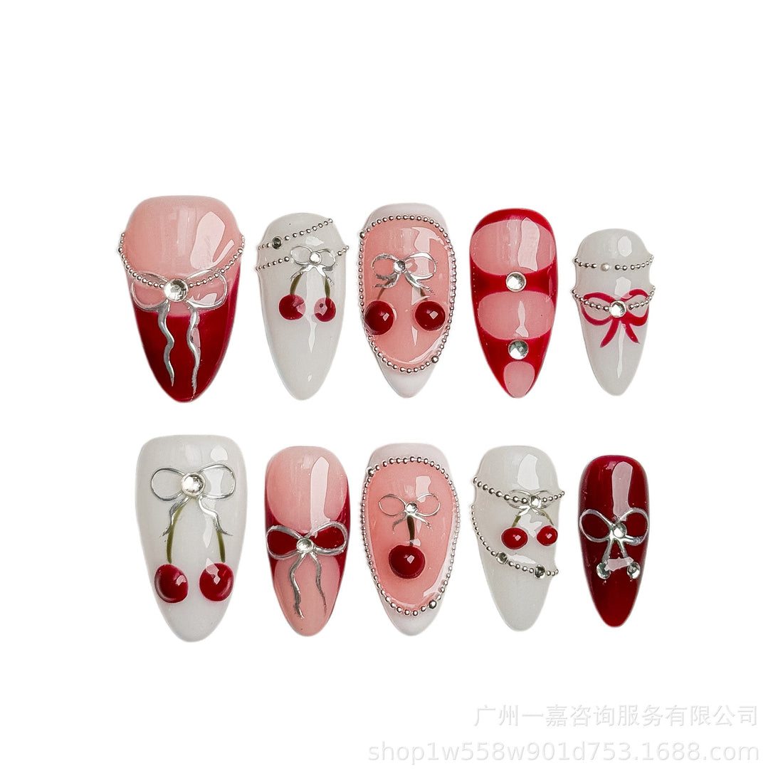 Leclou Cherry Lace Nails - Le Clou