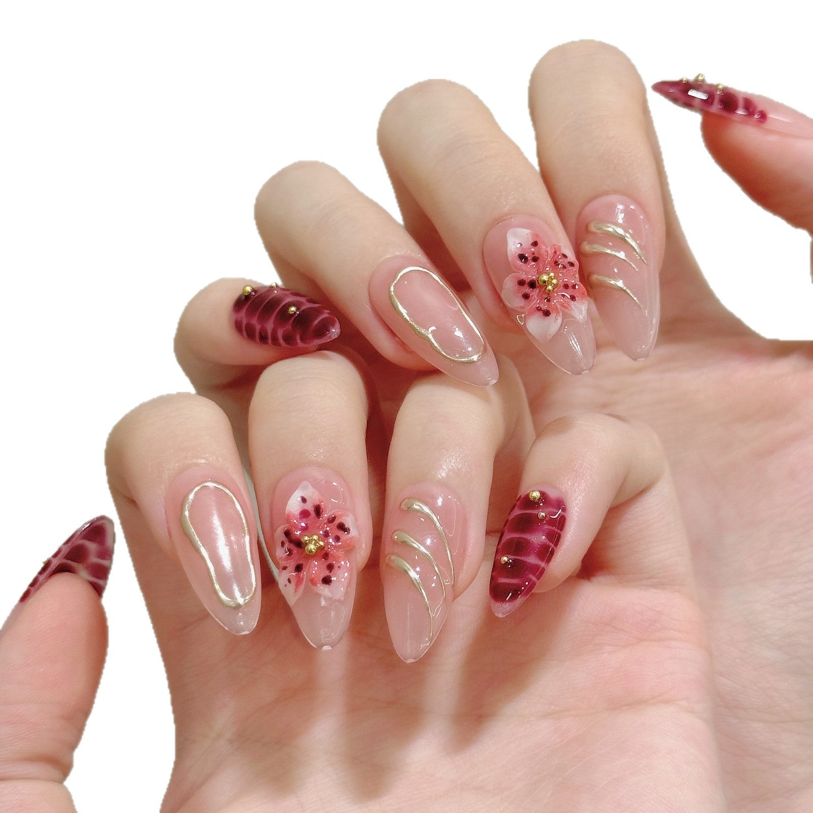 Leclou Crimson Bloom Nails - Le Clou