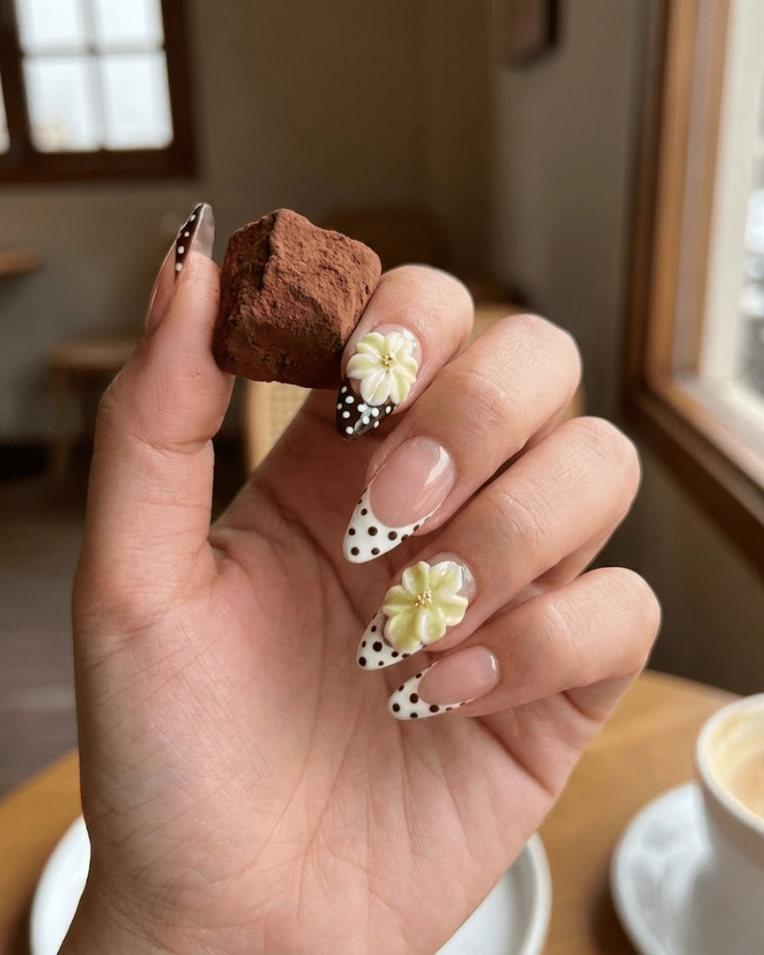 Nude Pink Polka Dot Blossoms - Le Clou