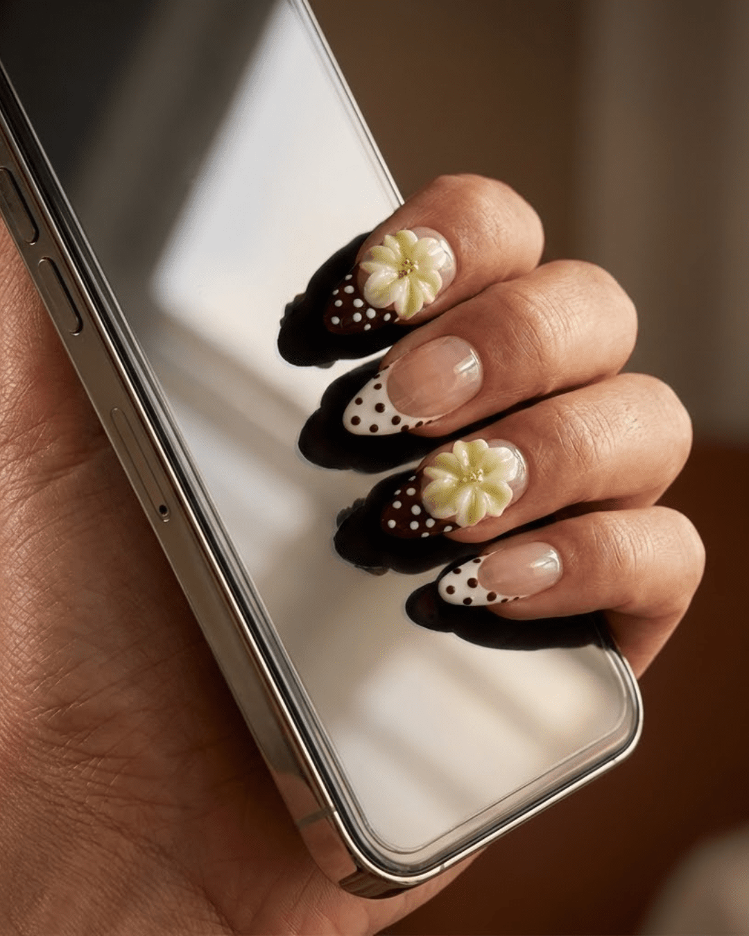 Nude Pink Polka Dot Blossoms - Le Clou