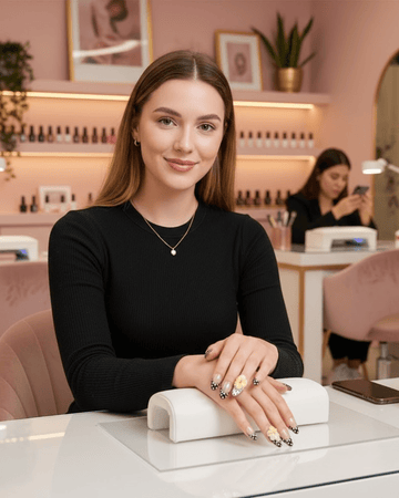 Nude Pink Polka Dot Blossoms - Le Clou