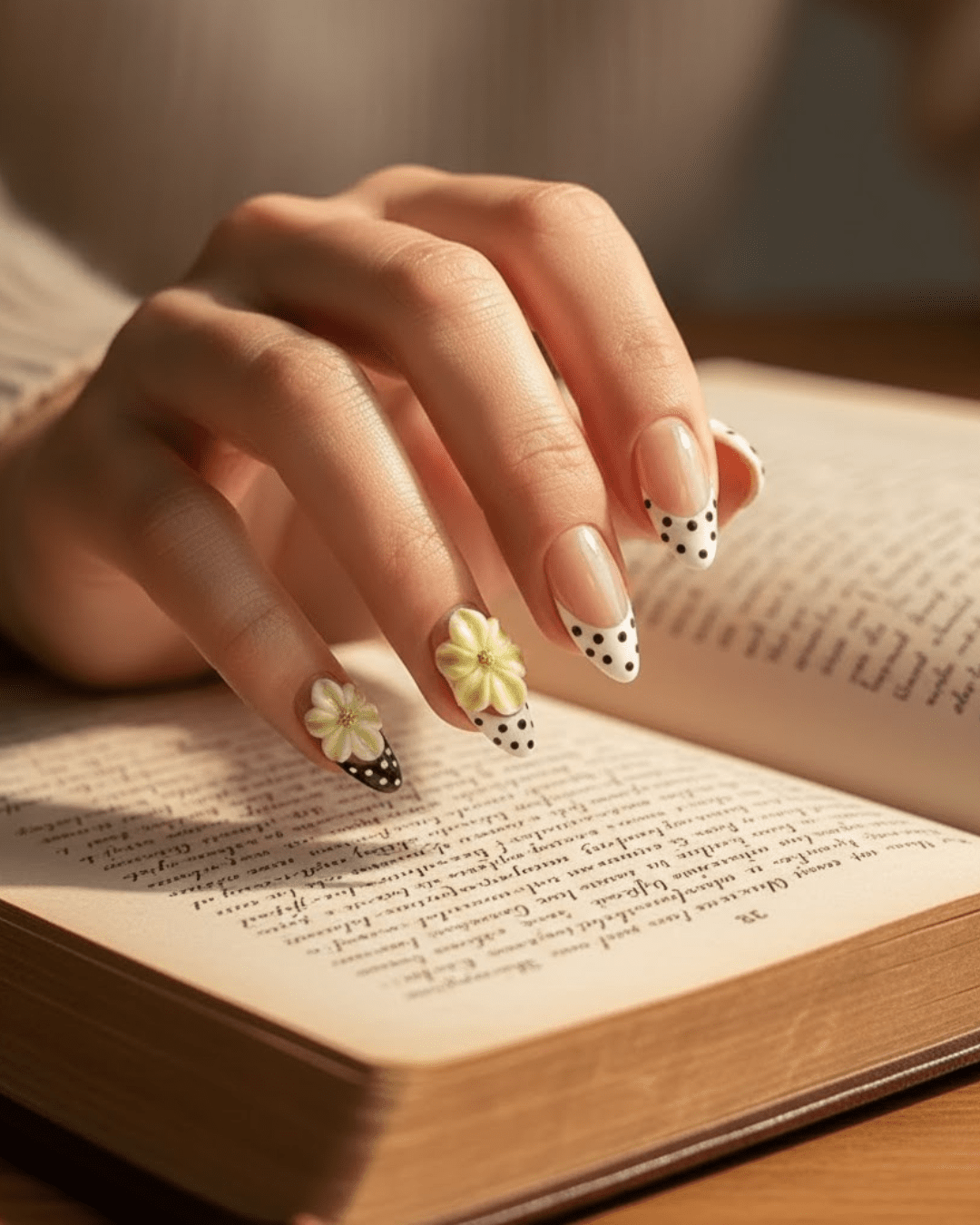 Nude Pink Polka Dot Blossoms - Le Clou